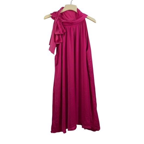 Meritt Clothing Label New Pink Bow Tie Neck Dress 3X Sleeveless Flowy Summer - Picture 11 of 13